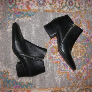 Zara Black Leather Booties